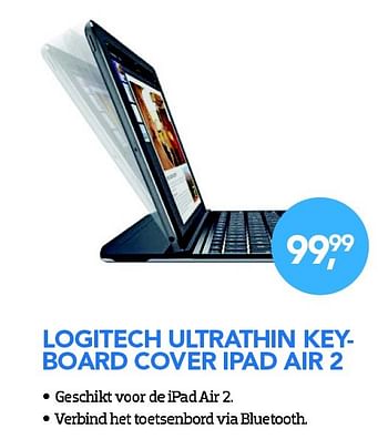 Aanbiedingen Logitech ultrathin key- board cover ipad air 2 - Logitech - Geldig van 01/09/2015 tot 30/09/2015 bij Coolblue