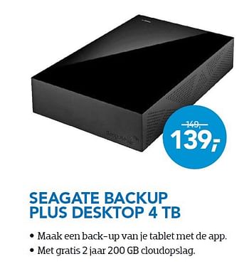 Aanbiedingen Seagate backup plus desktop 4 tb - Seagate - Geldig van 01/09/2015 tot 30/09/2015 bij Coolblue