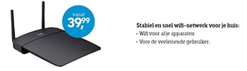 Aanbiedingen Stabiel en snel wifi-netwerk voor je huis - Huismerk - Coolblue - Geldig van 01/09/2015 tot 30/09/2015 bij Coolblue