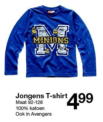 Aanbiedingen Jongens t-shirt - Minions - Geldig van 12/09/2015 tot 18/09/2015 bij Zeeman