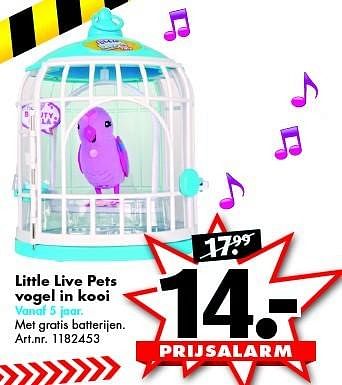 Aanbiedingen Little live pets vogel in kooi - Little Live Pets - Geldig van 12/09/2015 tot 27/09/2015 bij Bart Smit