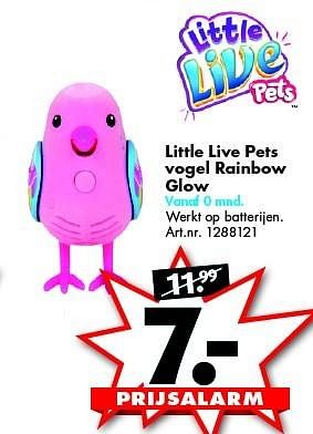 Aanbiedingen Little live pets vogel rainbow glow - Little Live Pets - Geldig van 12/09/2015 tot 27/09/2015 bij Bart Smit