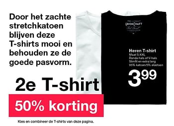 Aanbiedingen Heren t-shirt - Huismerk - Zeeman  - Geldig van 12/09/2015 tot 18/09/2015 bij Zeeman