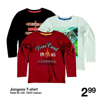 Aanbiedingen Jongens t-shirt - Huismerk - Zeeman  - Geldig van 12/09/2015 tot 18/09/2015 bij Zeeman