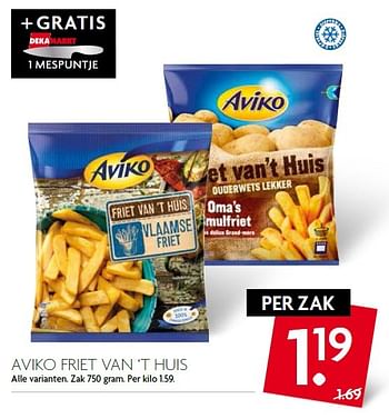 Aanbiedingen Aviko friet van `t huis - Aviko - Geldig van 13/09/2015 tot 19/09/2015 bij Deka Markt