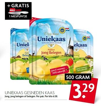 Aanbiedingen Uniekaas gesneden kaas - Uniekaas - Geldig van 13/09/2015 tot 19/09/2015 bij Deka Markt