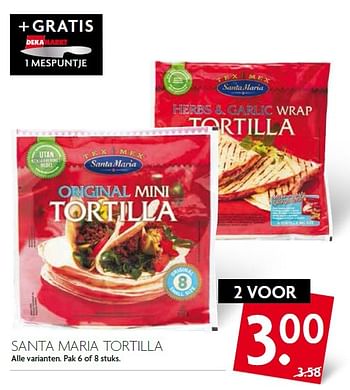 Aanbiedingen Santa maria tortilla - Santa Maria - Geldig van 13/09/2015 tot 19/09/2015 bij Deka Markt