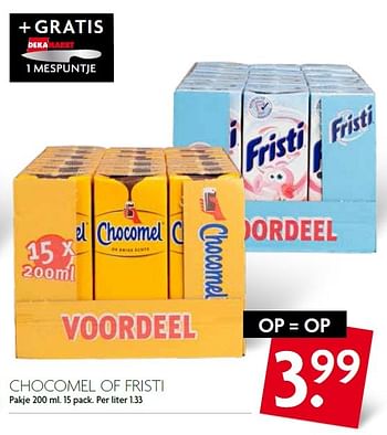 Aanbiedingen Chocomel of fristi - Chocomel - Geldig van 13/09/2015 tot 19/09/2015 bij Deka Markt