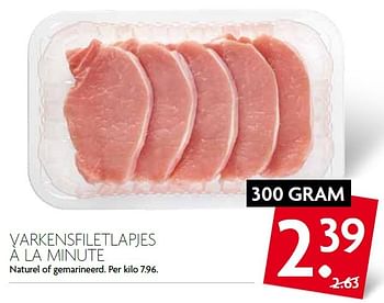 Aanbiedingen Varkensfiletlapjes à la minute - Huismerk - Deka Markt - Geldig van 13/09/2015 tot 19/09/2015 bij Deka Markt