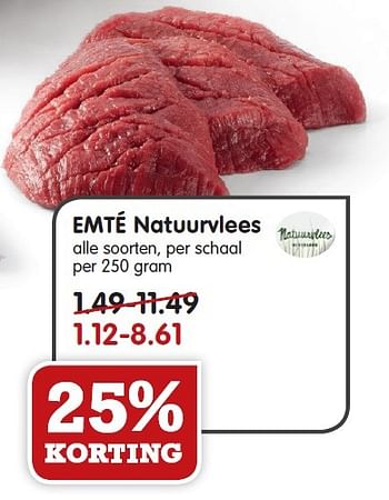 Aanbiedingen Emté natuurvlees - Huismerk - Em-té - Geldig van 13/09/2015 tot 19/09/2015 bij Em-té