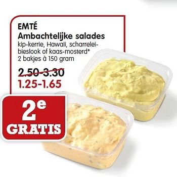 Aanbiedingen Emté ambachtelijke salades - Huismerk - Em-té - Geldig van 13/09/2015 tot 19/09/2015 bij Em-té