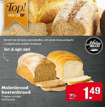Aanbiedingen Molenbrood boerenbrood - Huismerk - Coop - Geldig van 14/09/2015 tot 20/09/2015 bij Coop