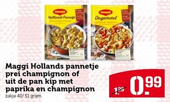 Aanbiedingen Maggi hollands pannetje prei champignon of uit de pan kip met paprika en champignon - MAGGI - Geldig van 14/09/2015 tot 20/09/2015 bij Coop