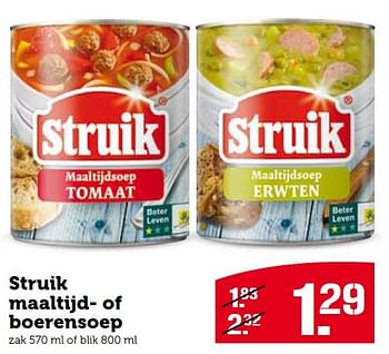 Aanbiedingen Struik maaltijd of boerensoep - Struik - Geldig van 14/09/2015 tot 20/09/2015 bij Coop