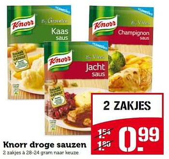 Aanbiedingen Knorr droge sauzen - Knorr - Geldig van 14/09/2015 tot 20/09/2015 bij Coop