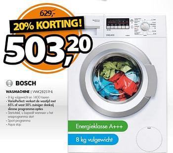 Aanbiedingen Bosch wasmachine wak282s1nl - Bosch - Geldig van 14/09/2015 tot 20/09/2015 bij Expert
