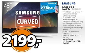 Aanbiedingen Samsung curved s-uhd smart tv ue48js8500 - Samsung - Geldig van 14/09/2015 tot 20/09/2015 bij Expert