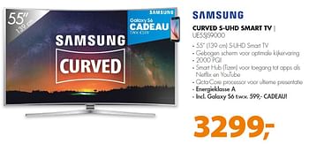 Aanbiedingen Samsung curved s-uhd smart tv ue55js9000 - Samsung - Geldig van 14/09/2015 tot 20/09/2015 bij Expert