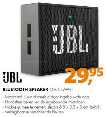 Aanbiedingen Ubl bluetooth speaker go zwart - UBL - Geldig van 14/09/2015 tot 20/09/2015 bij Expert