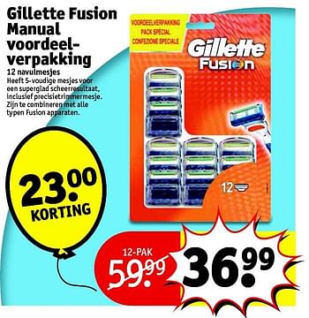 Aanbiedingen Gillette fusion manual voordeelverpakking - Gillette - Geldig van 15/09/2015 tot 20/09/2015 bij Kruidvat
