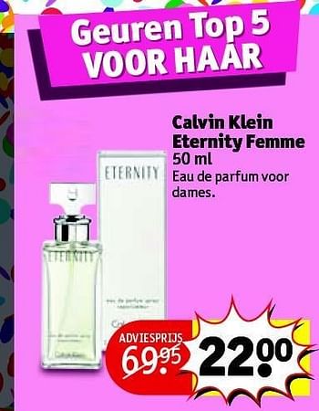 Aanbiedingen Calvin klein eternity femme - Calvin Klein - Geldig van 15/09/2015 tot 20/09/2015 bij Kruidvat