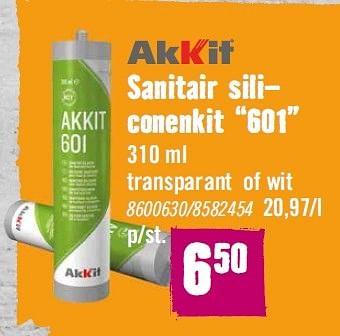 Aanbiedingen Sanitair siliconenkit 601 - Akkit - Geldig van 07/09/2015 tot 20/09/2015 bij Hornbach