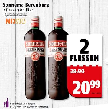 Aanbiedingen Sonnema berenburg - Sonnema - Geldig van 14/09/2015 tot 20/09/2015 bij Poiesz