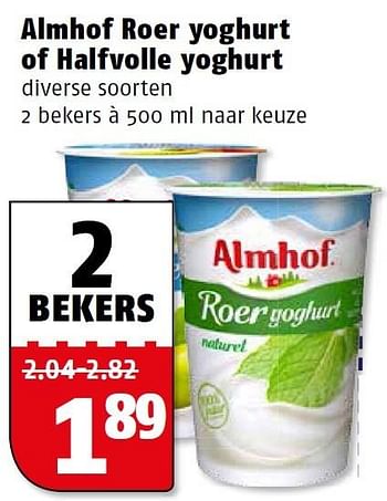 Aanbiedingen Almhof roer yoghurt of halfvolle yoghurt - Almhof - Geldig van 14/09/2015 tot 20/09/2015 bij Poiesz