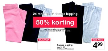 Aanbiedingen Dames legging - Huismerk - Zeeman  - Geldig van 19/09/2015 tot 25/09/2015 bij Zeeman