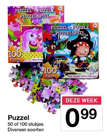 Aanbiedingen Puzzel - Huismerk - Zeeman  - Geldig van 19/09/2015 tot 25/09/2015 bij Zeeman