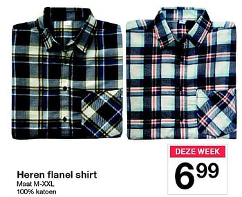 Aanbiedingen Heren flanel shirt - Huismerk - Zeeman  - Geldig van 19/09/2015 tot 25/09/2015 bij Zeeman