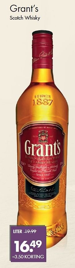 Aanbiedingen Grant`s scotch whisky - Grant's - Geldig van 07/09/2015 tot 22/09/2015 bij Mitra