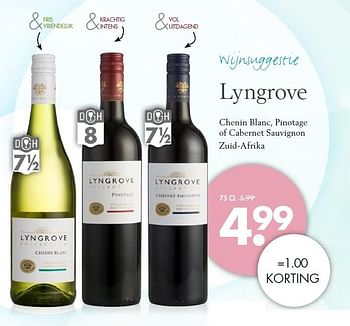 Aanbiedingen Lyngrove chenin blanc, pinotage of cabernet sauvignon zuid-afrika - Rode wijnen - Geldig van 07/09/2015 tot 22/09/2015 bij Mitra