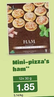 Aanbiedingen Mini-pizza`s ham - Huismerk - Aldi - Geldig van 16/09/2015 tot 22/09/2015 bij Aldi