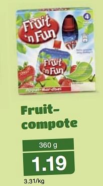 Aanbiedingen Fruitcompote - Fruit', n Fun - Geldig van 16/09/2015 tot 22/09/2015 bij Aldi