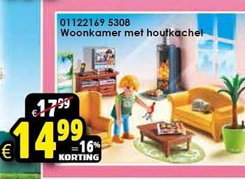Aanbiedingen Woonkamer met houtkachel - Playmobil - Geldig van 26/09/2015 tot 11/10/2015 bij ToyChamp