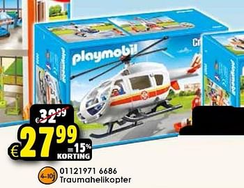 Aanbiedingen Traumahelikopter - Playmobil - Geldig van 26/09/2015 tot 11/10/2015 bij ToyChamp