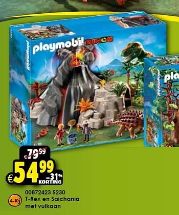 Aanbiedingen T-rex en saichania met vulkaan - Playmobil - Geldig van 26/09/2015 tot 11/10/2015 bij ToyChamp