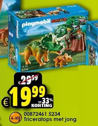 Aanbiedingen Triceratops met jong - Playmobil - Geldig van 26/09/2015 tot 11/10/2015 bij ToyChamp