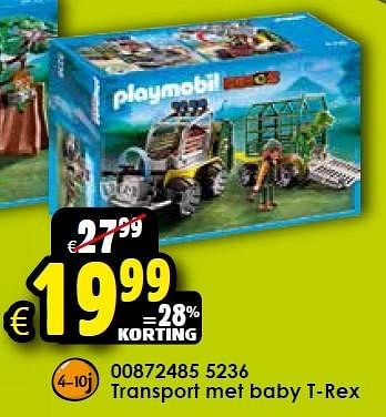 Aanbiedingen Transport met baby t-rex - Playmobil - Geldig van 26/09/2015 tot 11/10/2015 bij ToyChamp