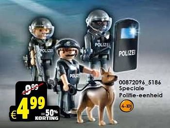 Aanbiedingen Speciale politie-eenheid - Playmobil - Geldig van 26/09/2015 tot 11/10/2015 bij ToyChamp