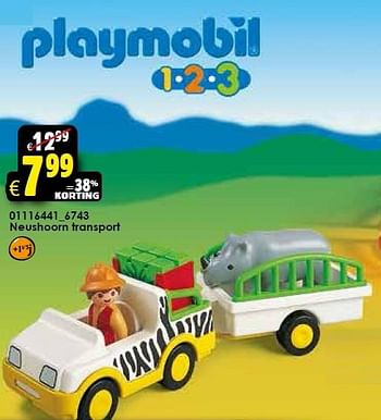 Aanbiedingen Neushoorn transport - Playmobil - Geldig van 26/09/2015 tot 11/10/2015 bij ToyChamp