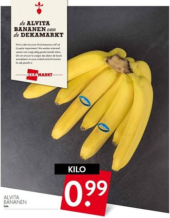 Aanbiedingen Alvita bananen - Huismerk - Deka Markt - Geldig van 20/09/2015 tot 26/09/2015 bij Deka Markt