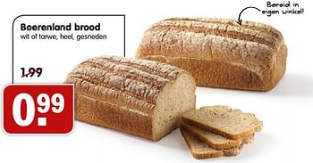 Aanbiedingen Boerenland brood wit of tarwe, heel, gesneden - Huismerk - Em-té - Geldig van 20/09/2015 tot 26/09/2015 bij Em-té