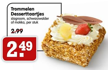 Aanbiedingen Trommelen desserttaartjes slagroom, schwarzwalder of mokka - Trommelen - Geldig van 20/09/2015 tot 26/09/2015 bij Em-té