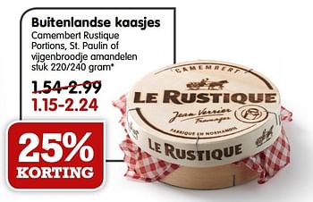 Aanbiedingen Buitenlandse kaasjes camembert rustique - Le Rustique - Geldig van 20/09/2015 tot 26/09/2015 bij Em-té