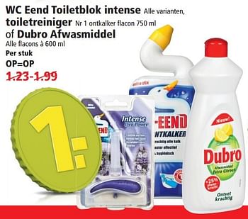 Aanbiedingen Wc eend toiletblok intense toiletreiniger of dubro afwasmiddel - WC Eend - Geldig van 20/09/2015 tot 26/09/2015 bij Plus