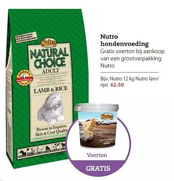 Aanbiedingen Nutro hondenvoeding gratis voerton bij aankoop van een grootverpakking nutro - Nutro - Geldig van 14/09/2015 tot 27/09/2015 bij Pets Place