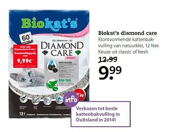 Aanbiedingen Biokat`s diamond care - Bio kat`s - Geldig van 14/09/2015 tot 27/09/2015 bij Pets Place
