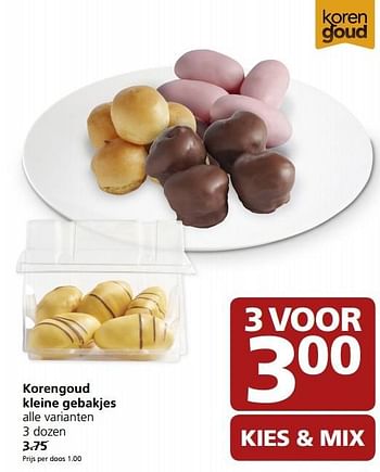 Aanbiedingen Korengoud kleine gebakjes - Korengoud - Geldig van 21/09/2015 tot 27/09/2015 bij Jan Linders
